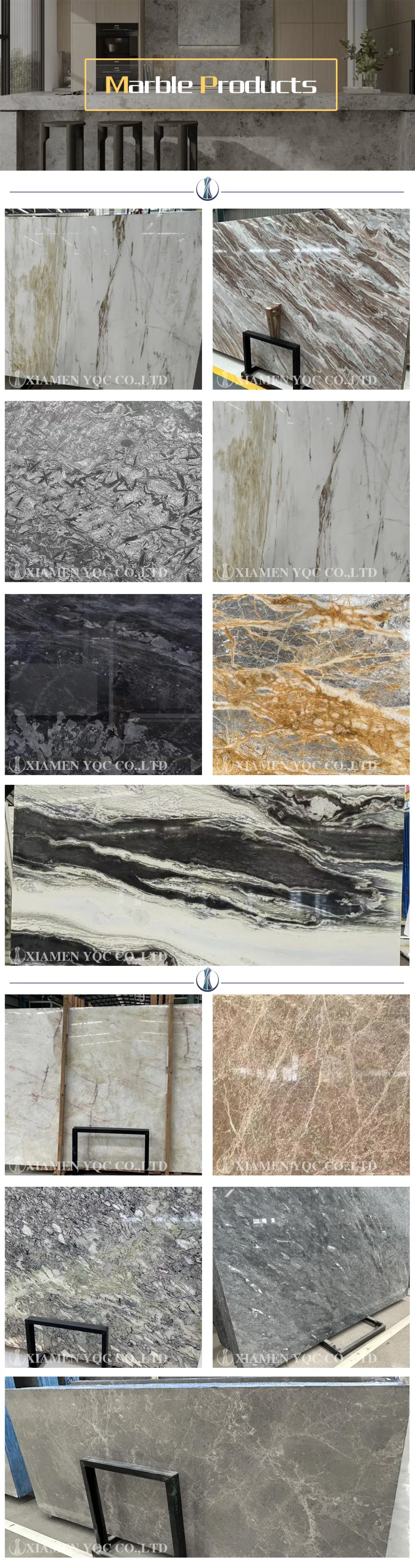 Luxury Stone Slabs Green/White/Brown Different Style for Hotel Indoor Decoration Price